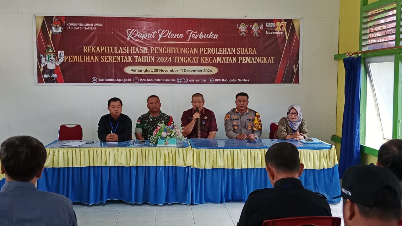 Rapat Pleno terbuka Pilkada di Aula Kantor Camat Pemangkat